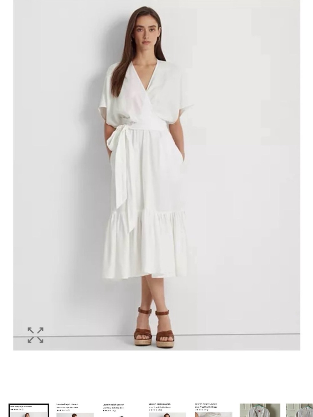 Ralph Lauren 100% linen wrap midi dress